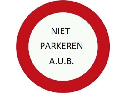 Niet parkeren sticker