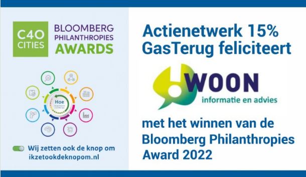 Actienetwerk 15% gas terug wint Bloomberg award